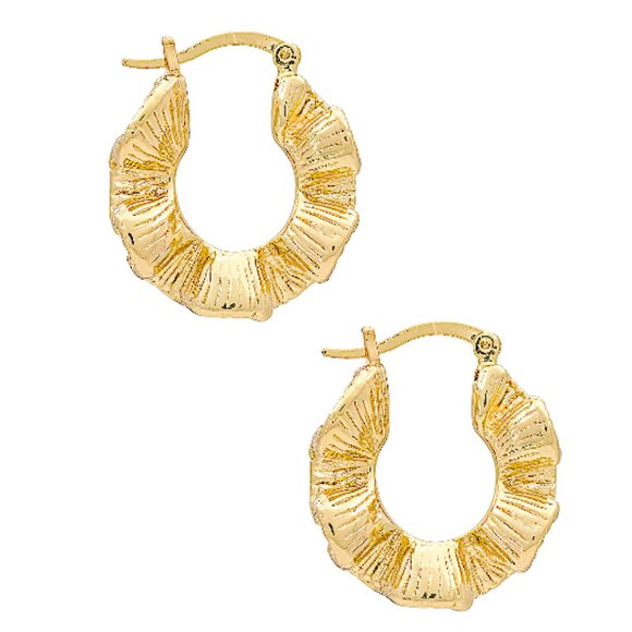 NEW~ Anthropologie Amber Sceats Gold Wave Hoop Earrings - Picture 4 of 11
